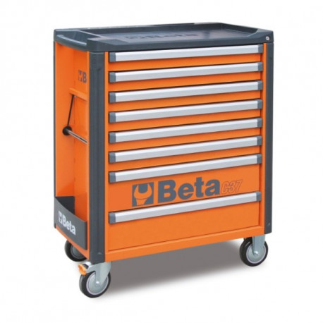 Servante mobile d'atelier BETA C37/8 8 tiroirs orange