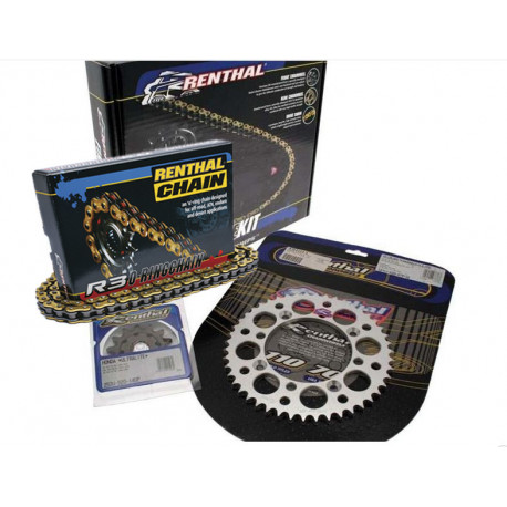 Kit chaine pour YAMAHA WR250F '01-07, Transmission 13/52, Chaine RENTHAL 520R3-2
