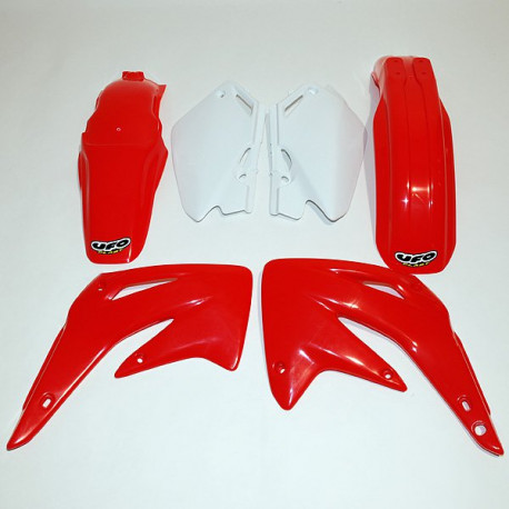 Kit plastiques UFO couleur origine rouge/blanc Honda CR85R/RB 