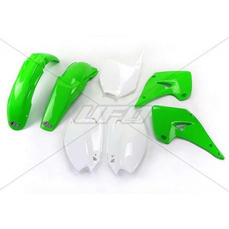 Kit plastiques UFO couleur origine vert/blanc Kawasaki KX125/250 