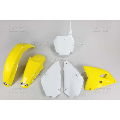 Kit plastiques UFO couleur origine jaune/blanc Suzuki RM85 