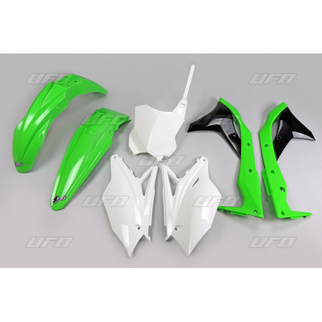 Kit plastiques UFO origine 17 vert/noir/blanc Kawasaki KX250F