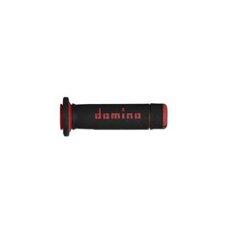 Revêtements de poignée Bicolor Domino ATV noir/rouge