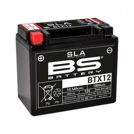 Batterie BS BTX12 sans entretien activée usine