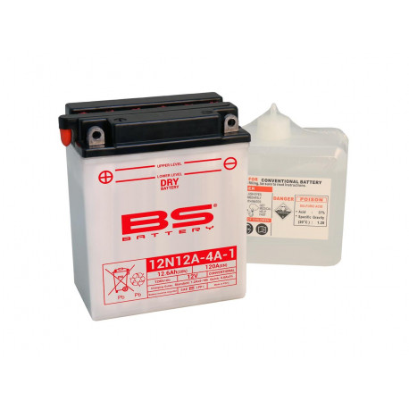 Batterie BS 12N12A-4A-1 conventionnelle livrée avec pack acide