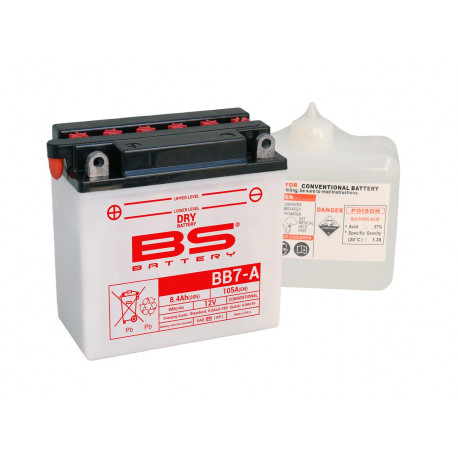 Batterie BS BB7-A conventionnelle livrée avec pack acide