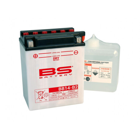 Batterie BS BB14-B2 conventionnelle livrée avec pack acide