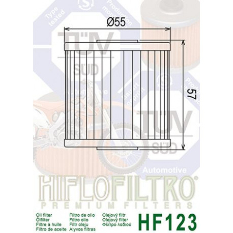Filtre à huile Hiflofiltro HF123 Kawasaki 