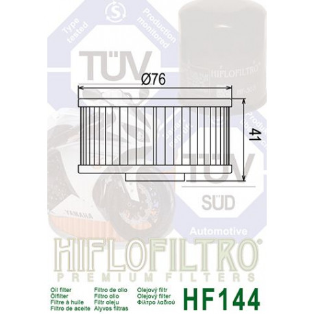 Filtre à huile Hiflofiltro HF144 Yamaha 