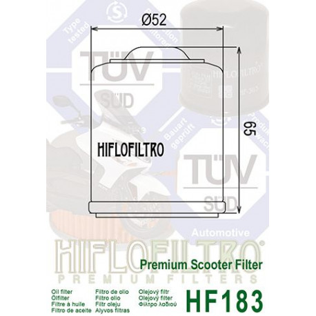 Filtre à huile Hiflofiltro HF183