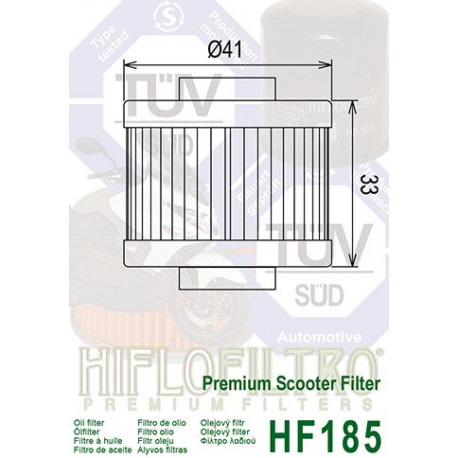 Filtre à huile Hiflofiltro HF185