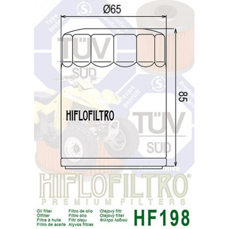 Filtre à huile Hiflofiltro HF198 Polaris 