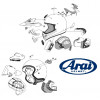 Mousses de joues ARAI Dry-Cool gris 20mm (épaisseur standard XXL) pour casque MX-V 