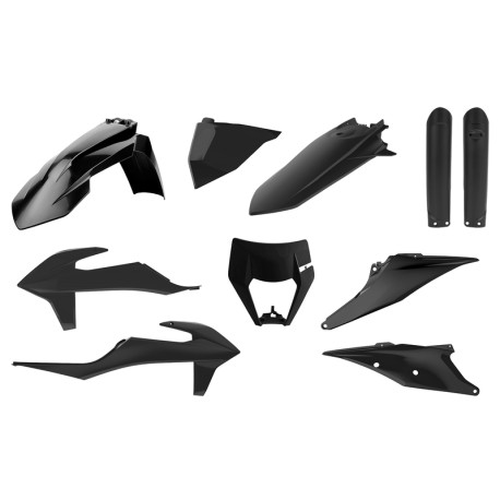 Kit plastique POLISPORT noir - KTM EXC/EXC-F
