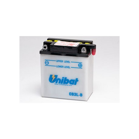 Batterie Unibat CB3L-B - Livrée avec flacons d'acide séparé.