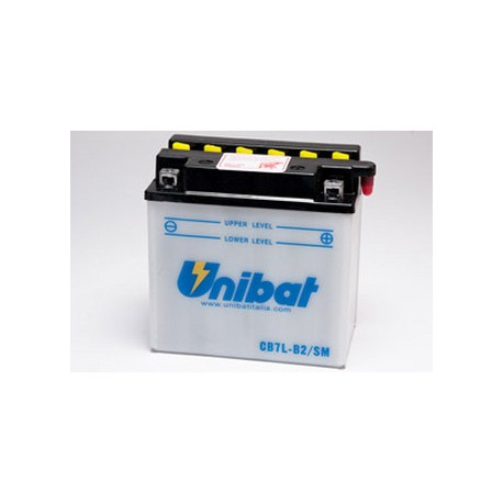 Batterie Unibat CB7L-B2 - Livrée avec flacons d'acide séparé.